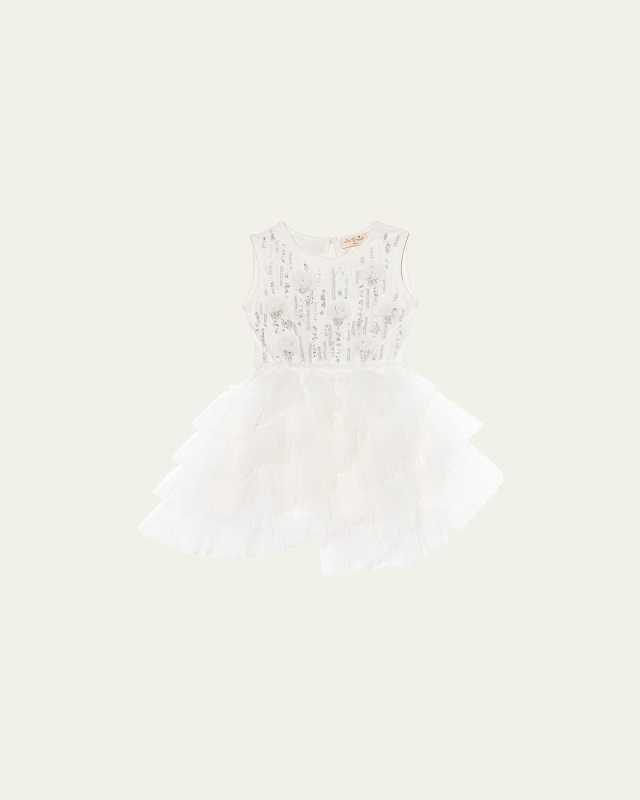 Girl's Stairway To Heaven Asymmetrical Embellished Tutu Dress, Size 6M-24
